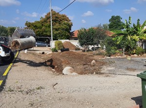 הכנת תשתית לחנייה לחצר פרטית